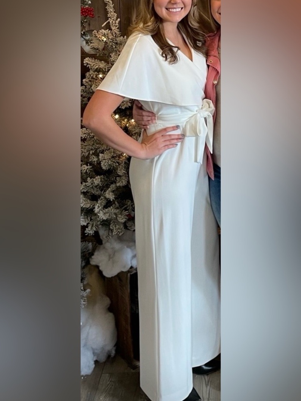Elegant White Wrap-Front Women's Jumpsuit